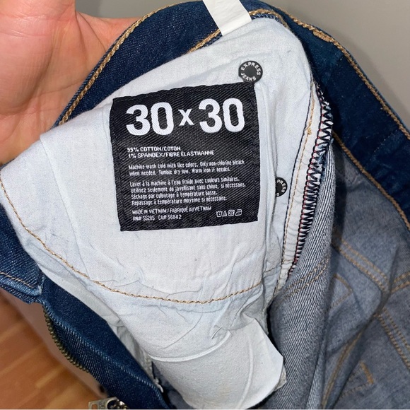 Express blue distressed stretch Alec super skinny fit jeans size 30/30 - Picture 6 of 8